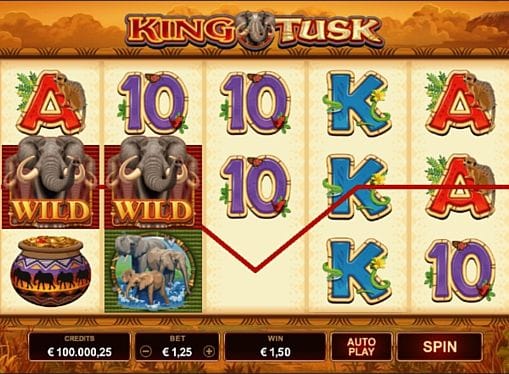 Призовая комбинация на линии в King Tusk