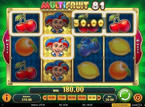 Multifruit 81 - комбинация с диким символом Комбинация с диким символом в Multifruit 81
